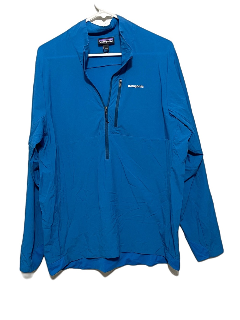 Patagonia 1/4” Zip Popover Lightweight Airshed Jacket Blue Outdoor Mens L